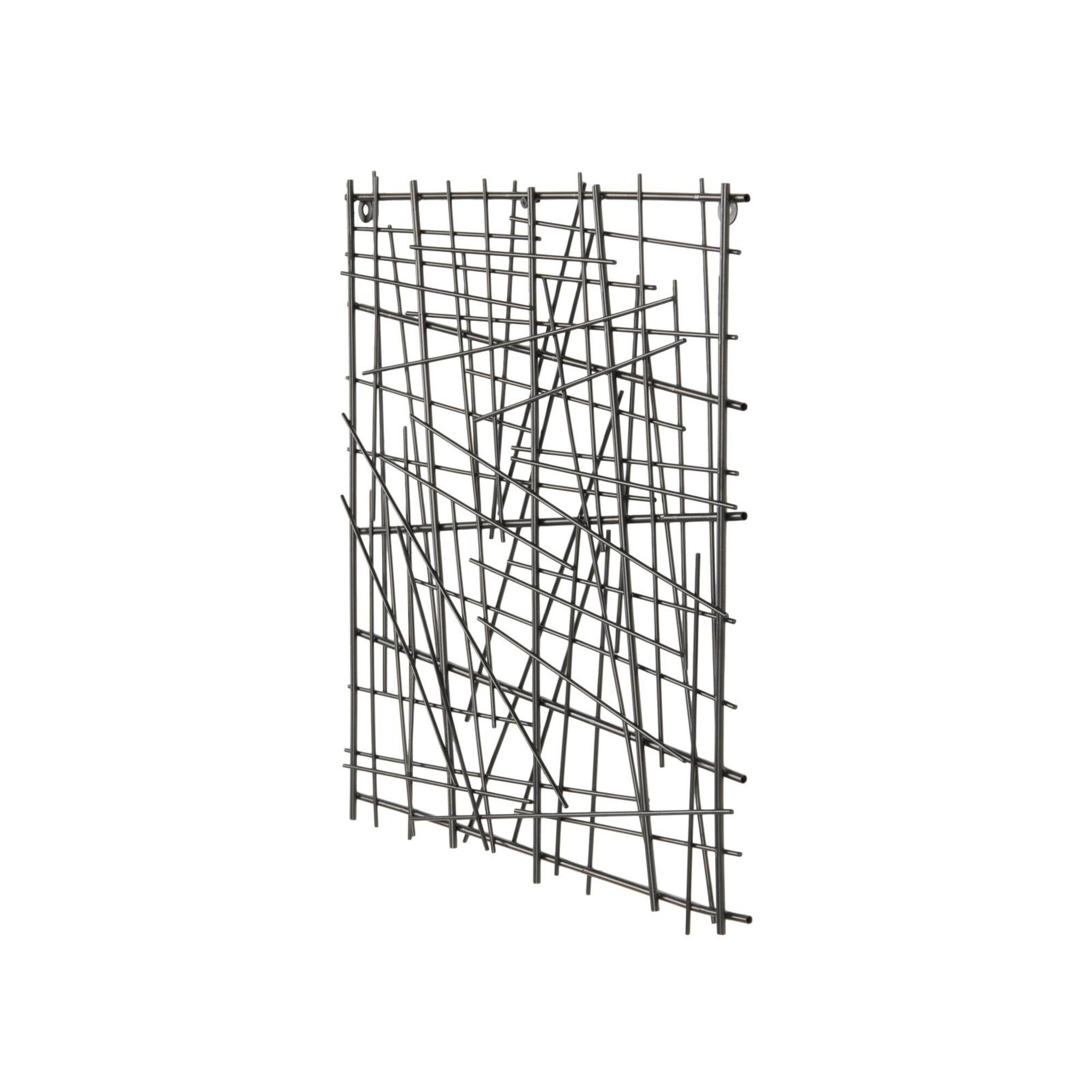 20" X 20" Black Metal Abstract Overlapping Sticks Home Wall Décor